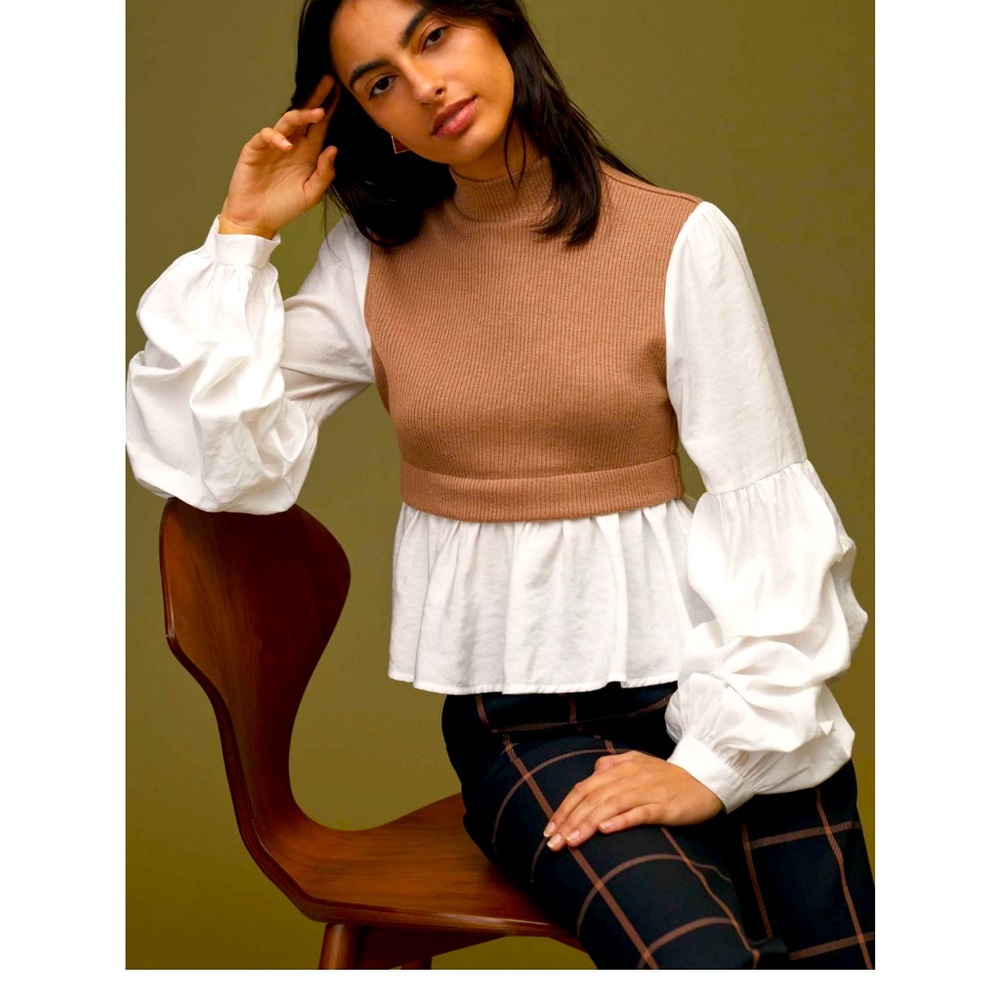 Anthropologie ruffled layered top